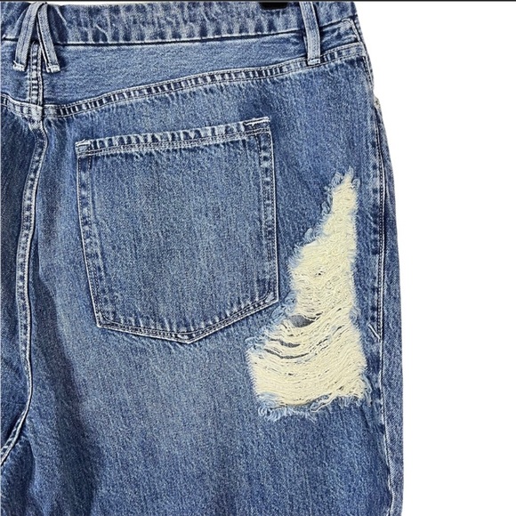 GOOD AMERICAN GOOD VINTAGE distressed baggie straight leg jeans size 16 NWT - Picture 5 of 10